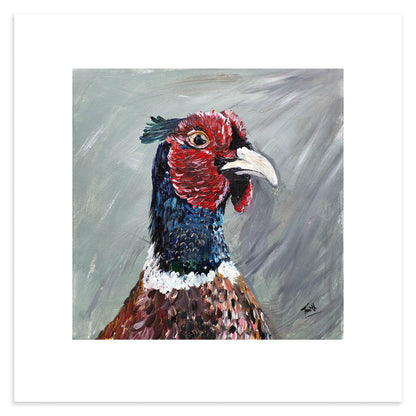 Pheasant Study  16" x 16" original